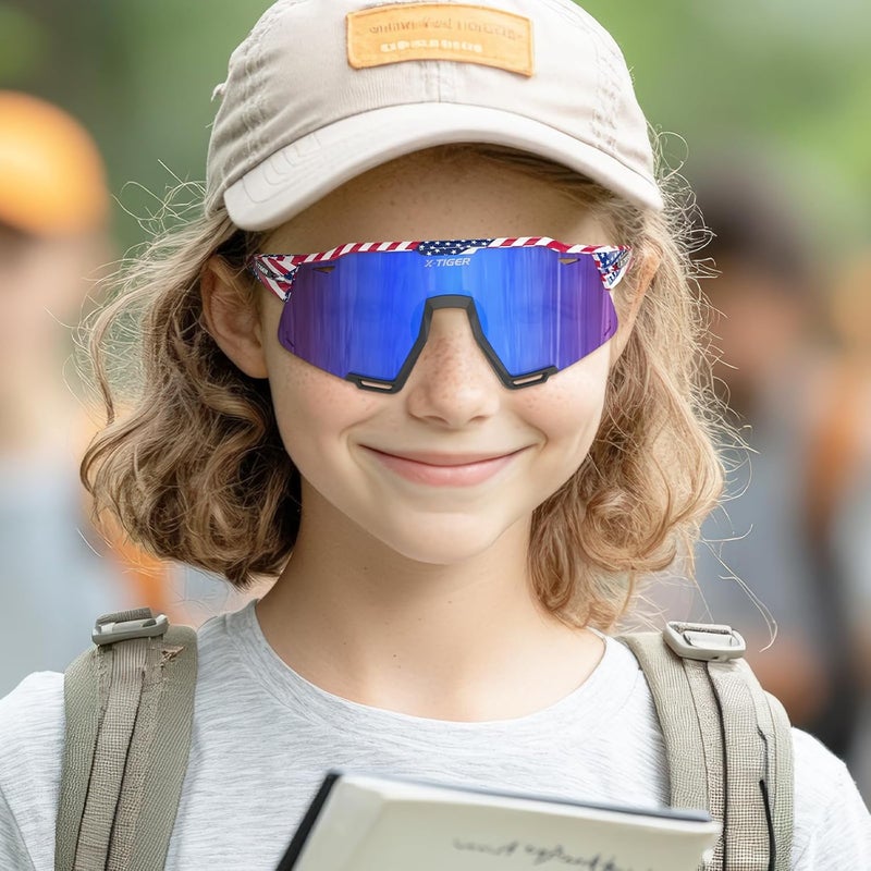Xtiger Polarized Kids Sunglasses Youth Baseball Sunglasses UV400 Boys Girls Sports Sun Glasses for Softball Cycling Scooter - Image 2